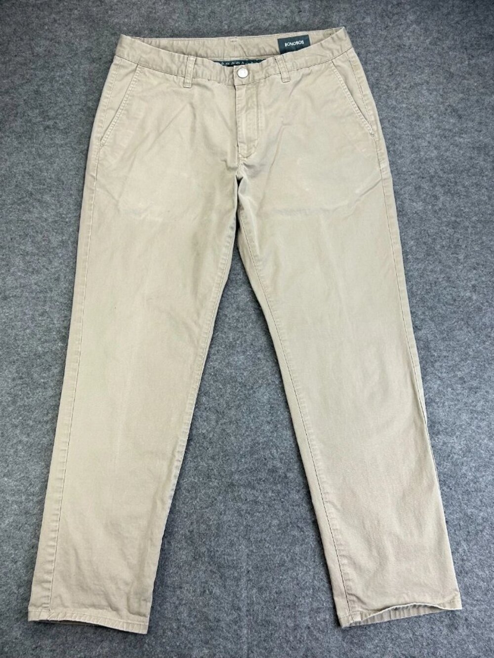 Bonobos Khaki Pants Mens 32x30 Beige Athletic Stretch Flat Front “Read”